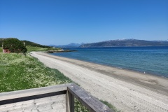 Vue depuis la maison à Laukvik